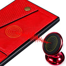 For OPPO A74 4G Double Buckle PU + TPU Shockproof Magnetic Protective Case with Card Slot & Holder(Red)