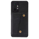 For Xiaomi Redmi Note 10 Pro Max Double Buckle PU + TPU Shockproof Magnetic Protective Case with Card Slot & Holder(Black)