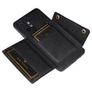 For Xiaomi Redmi Note 10 Pro Max Double Buckle PU + TPU Shockproof Magnetic Protective Case with Card Slot & Holder(Black)