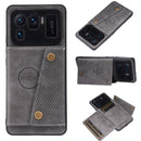 For Xiaomi Mi 11 Ultra Double Buckle PU + TPU Shockproof Magnetic Protective Case with Card Slot & Holder(Grey)