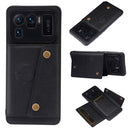 For Xiaomi Mi 11 Ultra Double Buckle PU + TPU Shockproof Magnetic Protective Case with Card Slot & Holder(Black)