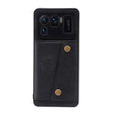 For Xiaomi Mi 11 Ultra Double Buckle PU + TPU Shockproof Magnetic Protective Case with Card Slot & Holder(Black)