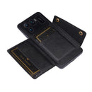 For Xiaomi Mi 11 Ultra Double Buckle PU + TPU Shockproof Magnetic Protective Case with Card Slot & Holder(Black)