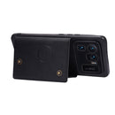 For Xiaomi Mi 11 Ultra Double Buckle PU + TPU Shockproof Magnetic Protective Case with Card Slot & Holder(Black)