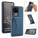 For Samsung Galaxy S20 Ultra-thin Shockproof Protective Case with Holder & Metal Magnetic Function(Blue)