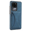 For Samsung Galaxy S20 Ultra-thin Shockproof Protective Case with Holder & Metal Magnetic Function(Blue)