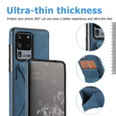 For Samsung Galaxy S20 Ultra-thin Shockproof Protective Case with Holder & Metal Magnetic Function(Blue)