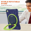 Silicone + PC Protective Case with Holder & Shoulder Strap For iPad mini 5 / 4(Navy Blue+Yellow Green)