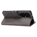 For Huawei P50 Pro Embossed Happy Cat Pattern Horizontal Flip Leather Case with Holder & Card Slots & Wallet(Grey)