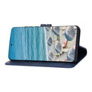 For Huawei P50 Pro Embossed Happy Cat Pattern Horizontal Flip Leather Case with Holder & Card Slots & Wallet(Blue)