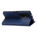 For Huawei P50 Pro Embossed Happy Cat Pattern Horizontal Flip Leather Case with Holder & Card Slots & Wallet(Blue)