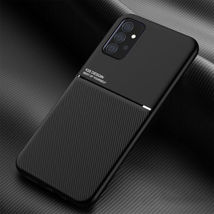 For Samsung Galaxy A52 4G / 5G Classic Tilt Strip Grain Magnetic Shockproof PC + TPU Case(Black)