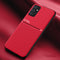For Samsung Galaxy A52 4G / 5G Classic Tilt Strip Grain Magnetic Shockproof PC + TPU Case(Red)