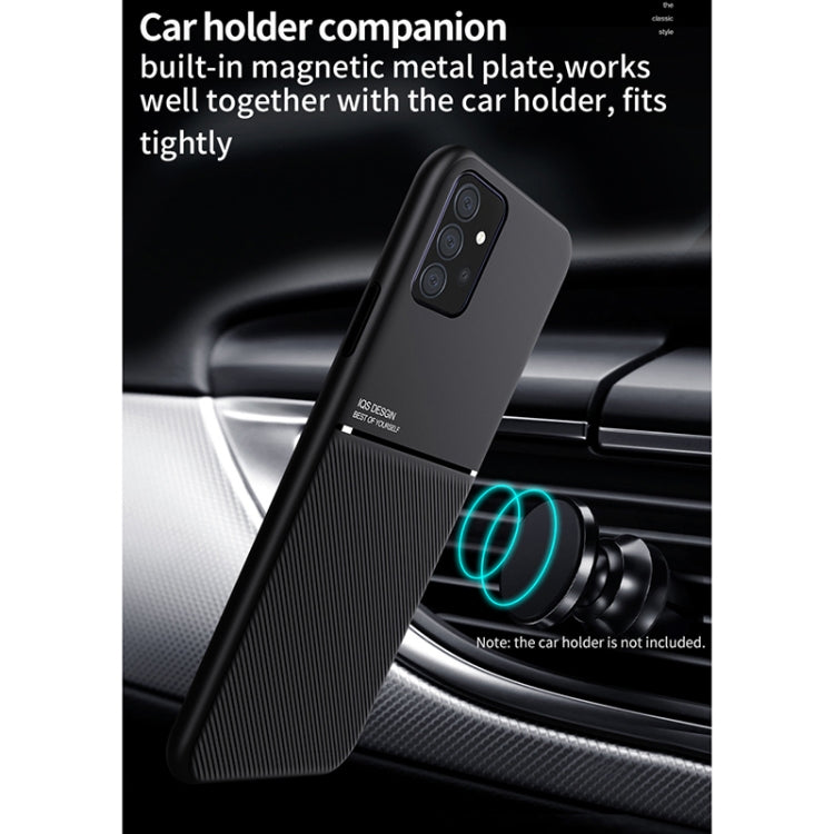 For Samsung Galaxy A52 4G / 5G Classic Tilt Strip Grain Magnetic Shockproof PC + TPU Case(Green)