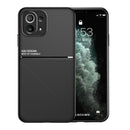 For Xiaomi Mi 11 Lite 5G Classic Tilt Strip Grain Magnetic Shockproof PC + TPU Case(Black)