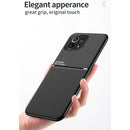 For Xiaomi Mi 11 Lite 5G Classic Tilt Strip Grain Magnetic Shockproof PC + TPU Case(Black)