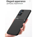 For OnePlus 9 Classic Tilt Strip Grain Magnetic Shockproof PC + TPU Case(Black)