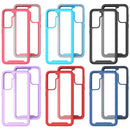 For Samsung Galaxy S21 FE Starry Sky Solid Color Series Shockproof PC + TPU Protective Case(Red)