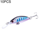 HENGJIA 10 PCS Long Throw Bionic Cocked Mouth Fake Bait Fishing Three-jaw Treble Hooks(2