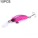 HENGJIA 10 PCS Long Throw Bionic Cocked Mouth Fake Bait Fishing Three-jaw Treble Hooks(3