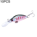 HENGJIA 10 PCS Long Throw Bionic Cocked Mouth Fake Bait Fishing Three-jaw Treble Hooks(5