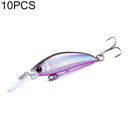 HENGJIA 10 PCS Long Throw Bionic Cocked Mouth Fake Bait Fishing Three-jaw Treble Hooks(6