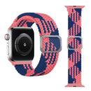 Buckle Braided Elastic Strap Watch Band For Apple Watch Ultra 49mm / Series 8&7 45mm / SE 2&6&SE&5&4 44mm / 3&2&1 42mm(Pink Blue)