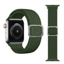 Buckle Braided Elastic Strap Watch Band For Apple Watch Series 8&7 45mm / SE 2&6&SE&5&4 44mm / 3&2&1 42mm(Green)