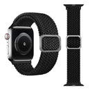 Buckle Braided Elastic Strap Watch Band For Apple Watch Ultra 49mm / Series 8&7 45mm / SE 2&6&SE&5&4 44mm / 3&2&1 42mm(Black)