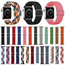 Buckle Braided Elastic Strap Watch Band For Apple Watch Series 7 45mm / 6 & SE & 5 & 4 44mm / 3 & 2 & 1 42mm(Wave Red Black)