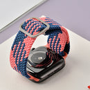 Buckle Braided Elastic Strap Watch Band For Apple Watch Series 7 45mm / 6 & SE & 5 & 4 44mm / 3 & 2 & 1 42mm(Wave Red Black)