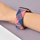 Buckle Braided Elastic Strap Watch Band For Apple Watch Series 7 45mm / 6 & SE & 5 & 4 44mm / 3 & 2 & 1 42mm(Red Between Black)