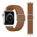 Buckle Braided Elastic Strap Watch Band For Apple Watch Series 7 41mm / 6 & SE & 5 & 4 40mm / 3 & 2 & 1 38mm(Coffee)