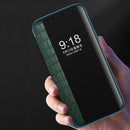 Crocodile Texture Display Window Horizontal Flip Leather Case For iPhone 11 Pro Max(Green)