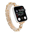 Small Waist Stainless Steel Strap Watch Band For Apple Watch Series 7 41mm / 6 & SE & 5 & 4 40mm / 3 & 2 & 1 38mm(Rose Gold White)