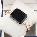 Small Waist Stainless Steel Strap Watch Band For Apple Watch Series 7 41mm / 6 & SE & 5 & 4 40mm / 3 & 2 & 1 38mm(Rose Gold White)