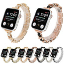 Small Waist Stainless Steel Strap Watch Band For Apple Watch Series 7 41mm / 6 & SE & 5 & 4 40mm / 3 & 2 & 1 38mm(Rose Gold White)