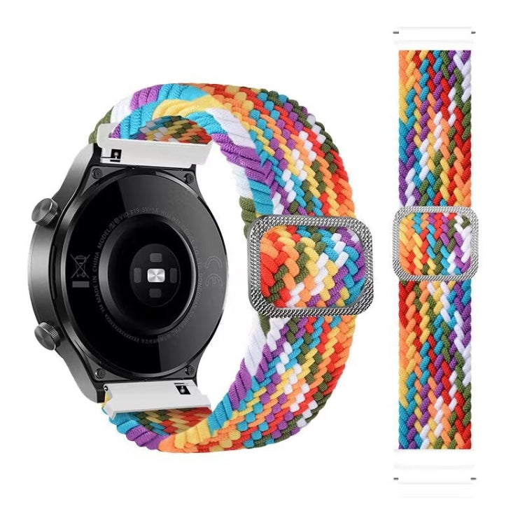 For Huawei Watch 3 / 3 Pro Adjustable Nylon Braided Elasticity Watch Band(Rainbow)