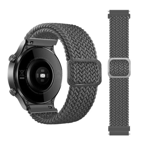 For Huawei Watch 3 / 3 Pro Adjustable Nylon Braided Elasticity Watch Band(Grey)
