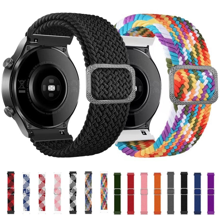 For Huawei Watch 3 / 3 Pro Adjustable Nylon Braided Elasticity Watch Band(Blue White)