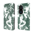 For Huawei P50 Cloud Fog Pattern Horizontal Flip Leather Case with Holder & Card Slot & Wallet(Dark Green)