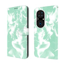 For Huawei P50 Cloud Fog Pattern Horizontal Flip Leather Case with Holder & Card Slot & Wallet(Mint Green)