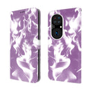 For Huawei P50 Cloud Fog Pattern Horizontal Flip Leather Case with Holder & Card Slot & Wallet(Purple)