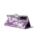 For Huawei P50 Cloud Fog Pattern Horizontal Flip Leather Case with Holder & Card Slot & Wallet(Purple)