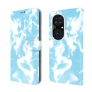 For Huawei P50 Cloud Fog Pattern Horizontal Flip Leather Case with Holder & Card Slot & Wallet(Sky Blue)