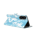 For Huawei P50 Cloud Fog Pattern Horizontal Flip Leather Case with Holder & Card Slot & Wallet(Sky Blue)