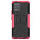 For OPPO Realme 8 / 8 Pro Tire Texture Shockproof TPU+PC Protective Case with Holder(Pink)