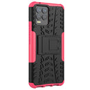 For OPPO Realme 8 / 8 Pro Tire Texture Shockproof TPU+PC Protective Case with Holder(Pink)
