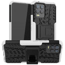 For OPPO Realme 8 / 8 Pro Tire Texture Shockproof TPU+PC Protective Case with Holder(White)