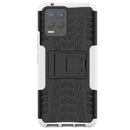 For OPPO Realme 8 / 8 Pro Tire Texture Shockproof TPU+PC Protective Case with Holder(White)